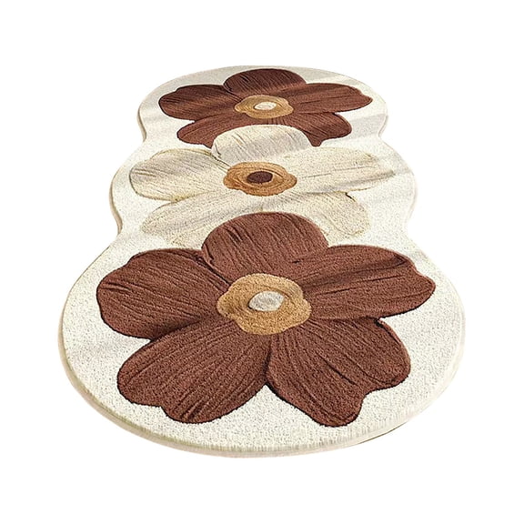 olkpmnmk Small Rugs for Bedroom Faux Fur Rug Valentine's Day Gift Flower Pattern Door Mat Mini Carpet Bed Side Rug Romantic Decorative Door Mat Cute Rug Bed Rug Bedroom Mat Pastel Mat 1PC 15.7"x23.6"