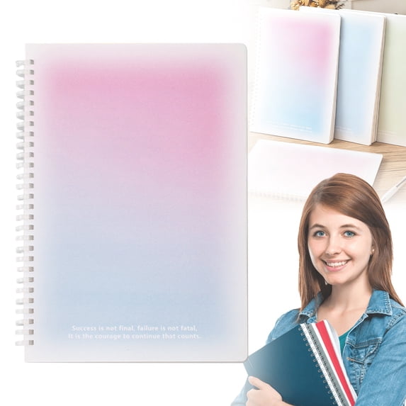 olkpmnmk Spiral Notebooks, 60 Sheets Gradient Color College Ruled Lined Paper Notebooks, Aesthetic Legal Pad Top Spiral Notebook for Writing Office Supplies, Classroom Must Haves