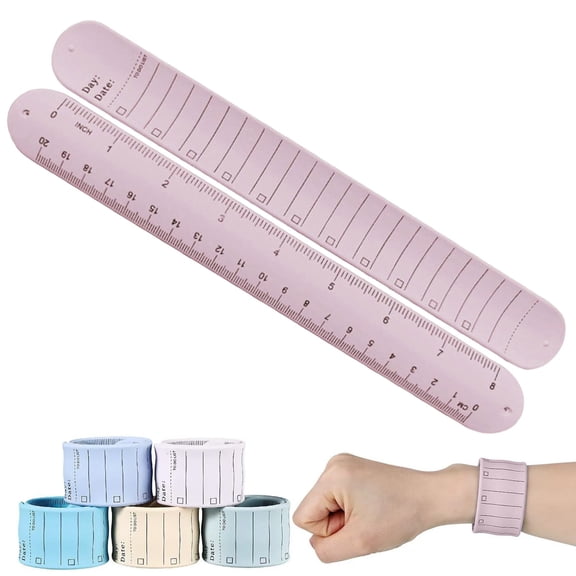olkpmnmk Wrist Notepad, Silicone Memo Wristbands, Reusable Reminder Bracelet Erasable Write-On Band, Waterproof Notepad Wristbands for Daily Tasks Lists, Classroom Office Supplies, Pink