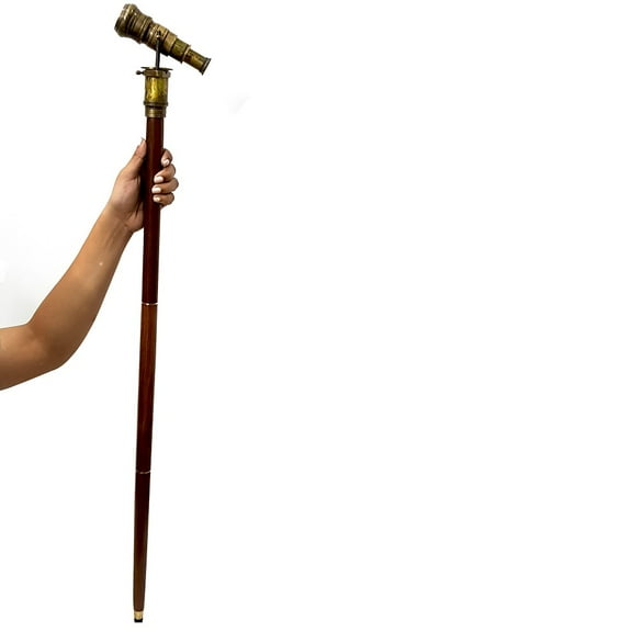 ollectiblesbuy Antique Marine High Magnification Telescopic Walking Stick Nautical Handmade Solid Wooden Cane