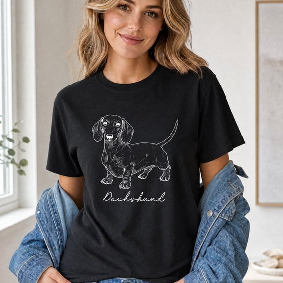 Jollimate Dachshund T-Shirt, Wiener Dog Graphic Tee, Dog Mom Shirt, Dachshund Lover Gift for Her