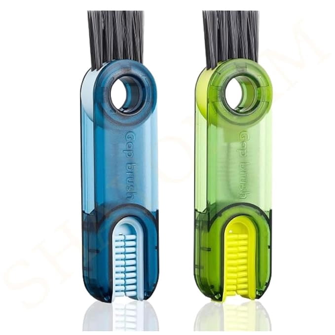 olypropylene (Pack of 2) 3 in 1 Multifunctional Bottle Cleaning Brush for Bottle Cap|Cup Cleaner Brush|Multipurpose Tool for Crevices, Grooves, Lid, Straw|Cup Lid Gap Cleaning Brush