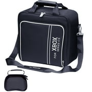omarando Carrying Case for Xbox Bag,Compatible with XBOX SERIES X/S, Accessory Storage for Xbox Games and Accessories,with Game Pad Protection Box Black-White