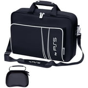 omarando Carrying Case for PS5, Bag for PS5,Bag for PS5 Accessories,Included Gamepad Controller Protective Box (Black-White)