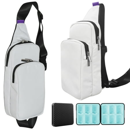 omarando Crossbody Travel Bag for Steam Deck,Shoulder Bag for Switch OLED ,Storage bag for Switch,with Switch Game Card Case ,Storage 12 Game Cards & 12 Micro SD Card (White)