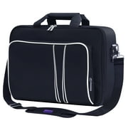 omarando Gaming Console Carrying Case,Compatible with PS5,PS5 Slim,PS4 or Xbox One,Xbox One S,Xbox One X.Travel Portable Bag for Game Controller and Game Accessories,Storage shoulder bag (White-black)