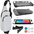 thumbnail image 1 of omarando TPU Case Cover Accessories Kit for Nintendo Switch (OLED model),with Travel Shoulder Carrying Case ,Tempered Glass Screen Protector ,Thumb Grip Caps .Mini travel playstand (Black), 1 of 6