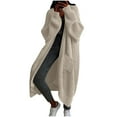 thumbnail image 1 of omen's Cable Knitted Long Sweater Jacket Open Front Oversized V Neck Long Sleeve Lightweight Cardigan Coat Basic Fashion Outfits (S, Khaki), 1 of 3