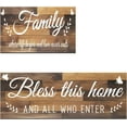 thumbnail image 1 of omezin Anti Fatigue Kitchen Mat Brown Rustic Wood Farmhouse Letter Kitchen Rugs Mats Waterproof Comfort Standing Non-Skid Floor Mats Decor 17.3 x 28+17.3 x 47 Inches Set of 2 Home Decor White, 1 of 6