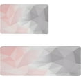 thumbnail image 1 of omezin Pink Kitchen Rug Set of 2, Anti-Fatigue Pink and Grey Kitchen Mat, Non-Slip Waterproof Washable Comfort Standing PVC Floor Mats, Memory Foam Cushioned Runner Rugs,17.3x28+17.3x47 Inch, 1 of 6