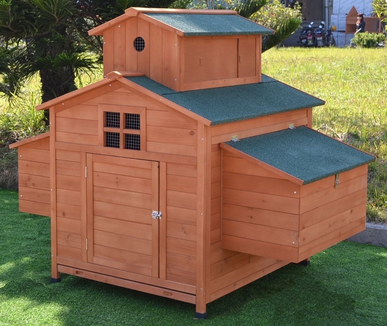 omitree Deluxe Large Wood Chicken Coop Backyard Hen House 6-10 Chickens with 6 nesting box