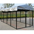 thumbnail image 1 of omitree Modular Dog Kennel with Heavy Duty Welded Steel Panels and Pet Cover, 5' W x 10' L x 5.5' H, 1 of 14