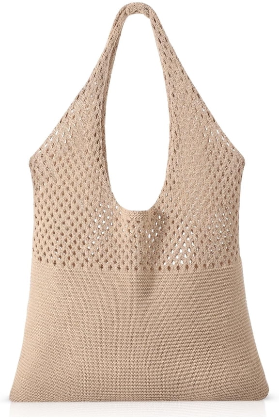 Beach Bags for Women, Summer Straw Bag, Woven Straw Beach Tote Bag Shoulder Handbags-Khaki-woollen