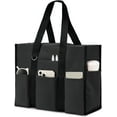 thumbnail image 1 of Omlopp Large Tote Bag for Women Waterproof with 12 Pockets Top Zipper Closure Utility Teacher Nurse Bags for Work School-Dark Grey-Medium, 1 of 8