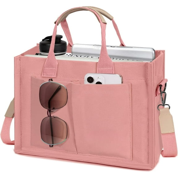 Omlopp Tote Bags for Women Canvas Tote Purse Crossbody with Pockets Top Handle Shoulder Satchel Bag for Women-Dark Pink