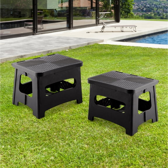 ompact Portable Folding Step Stool with Rubber Feet 300Lbs Capacity for Home Outdoor