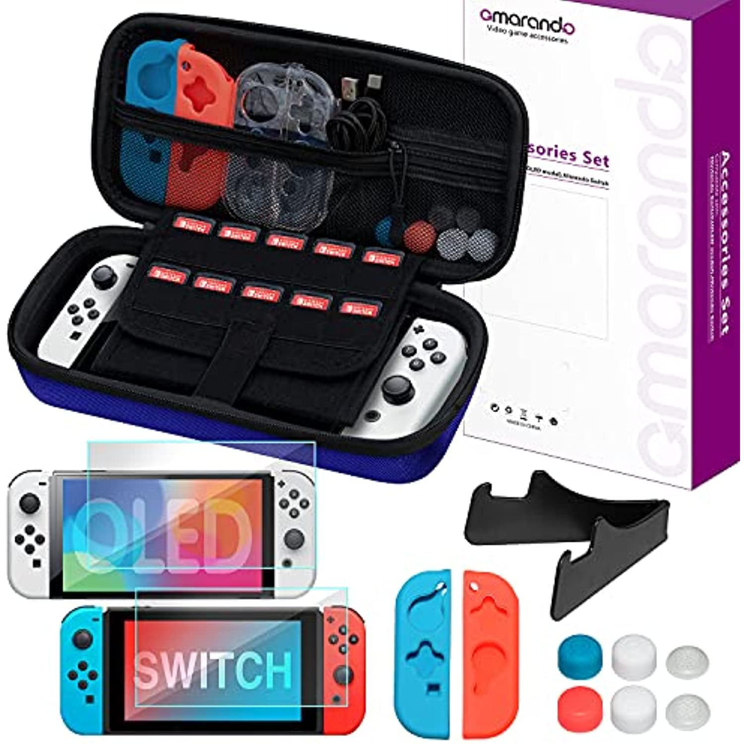 omrando Hard Carrying Case Compatible with Nintendo Switch (OLED Model) and Nintendo Switch,with