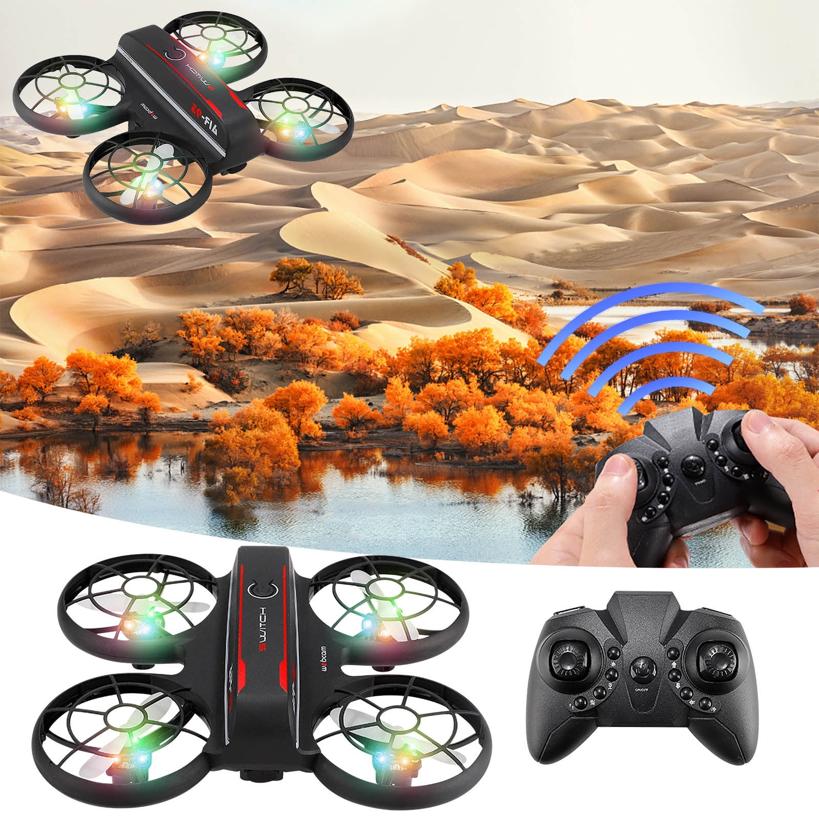 on Clearance 2024 Racing Drones Colorful Night Light Remote Control