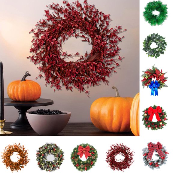 on Clearance Fmlxio Wreath for Front Door - Large Artificial Outdoor Wreath Fall Decorations for Porch, Window,Farmhouse,Home,Holiday,Hanging Decor