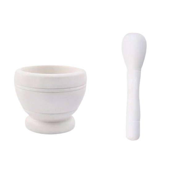 On Sale Hecteas Garlic Press,Garlic Press,1X Garlic Press Set,And Mortar Natural Wooden Stone Cup And Crusher Set Herbal Manual Grinder