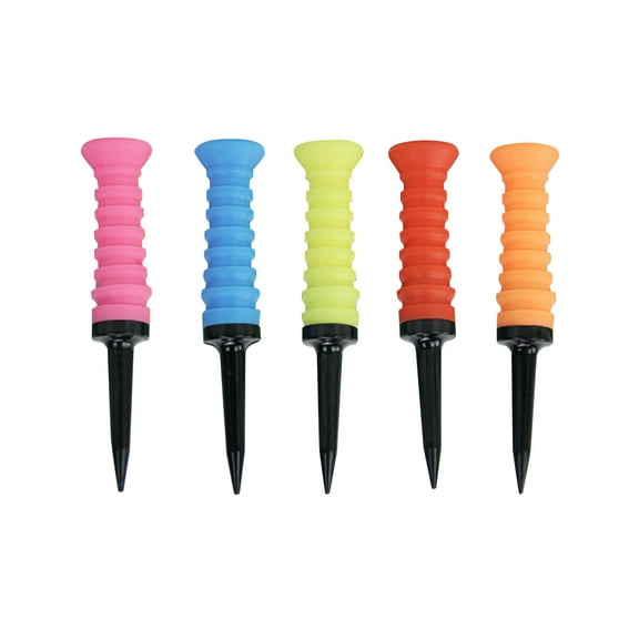 BESTOYARD 5Pcs Plastic Golf Tees Training Equipment Assorted Colors Flat Side Design