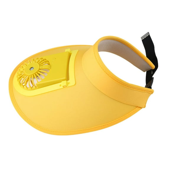 on Sun Visors Hat With Fan, Rechargeable Built-in Fan Hat for Women Kids With 3 Gear Wind Speed(Yellow)