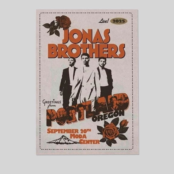 onas Brothers Poster Denver CO Ball Arena October 2 2025 Concert Tour Size 24''x36'' Goldengate
