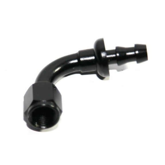 (one)90 Degree AN4 4AN AN-4 Push On/ Push Lock Hose End Fitting Adapter Black