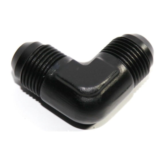 (one) 90 Degree AN8 8AN Male to AN-8 Male Swivel Fuel Oil Gas Line Fitting Black