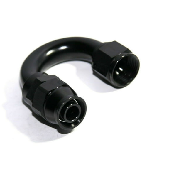 (one) AN12 12AN AN-12 180 Degree Swivel Fuel Oil Gas Line Hose End Fitting Black