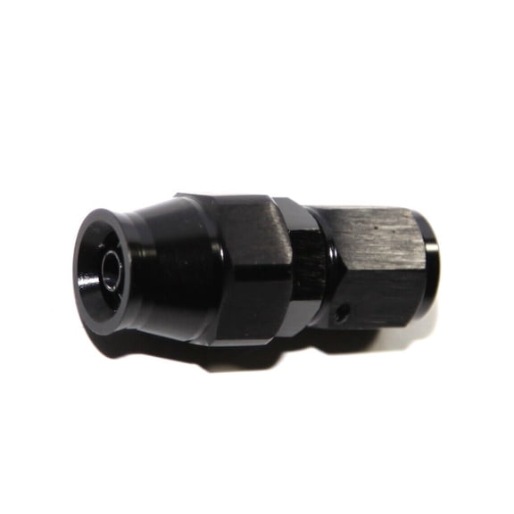 (one) AN4 4AN AN-4 Straight Swivel Fuel Oil Gas Line PTFE Hose End Fitting Black