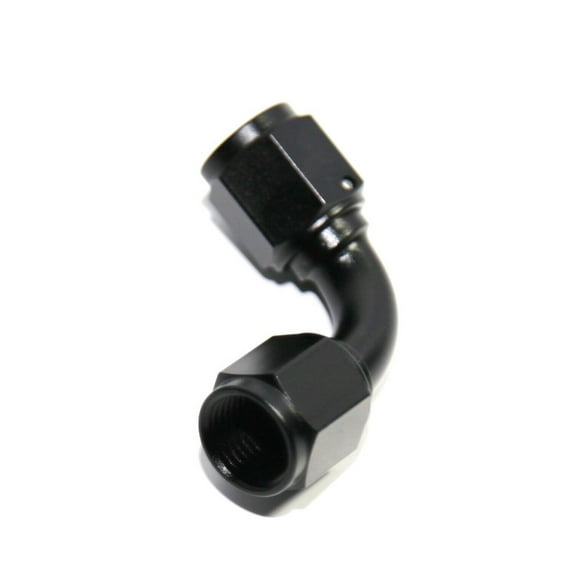 (one) AN6 Female to 6AN AN-6 Female 90 Degree Flare Swivel Fitting Adapter Black