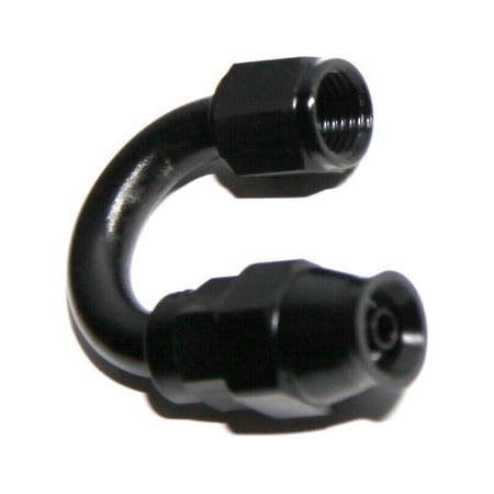 (one) Black AN4 4AN AN-4 180 Degree Swivel Reusable Hose End Fitting Adapter