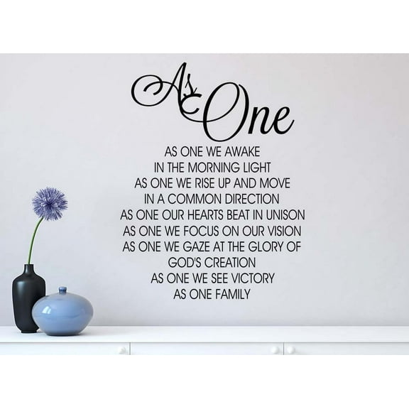 As one we awake in the morning light we rise up and move 18 x 23 Religious Vinyl Wall quote Decal Sticker Corinthians Calligraphy Art Decor Motivational Inspirational Decorative lettering