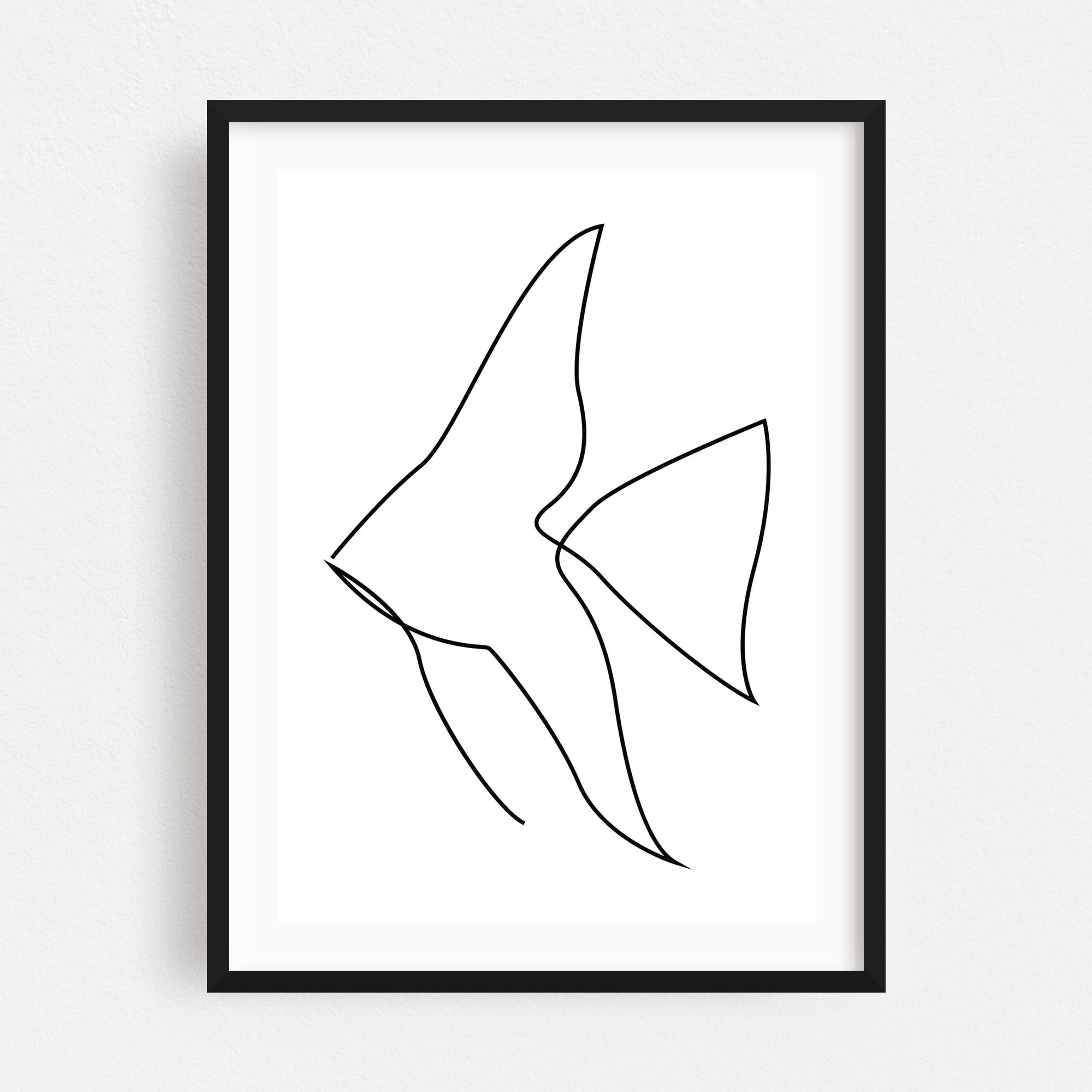 One Line Fish Aquatic Pal Line Drawing Line Art Minimalist Black one-line-fish-aquatic-pal-line-drawing-line-art-minimalist-black