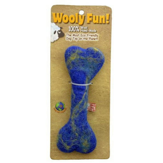 one pet planet wool dog toy, 6.5-inch, blue