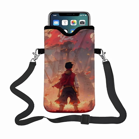 one piece phone bag, paired with an adjustable strap small pouch compatible with most smartphones.