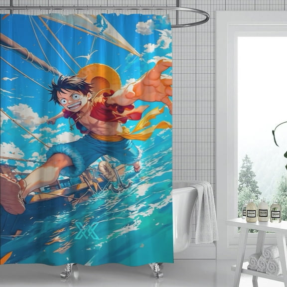 one piece shower curtain offers a timeless design, waterproof fabric, and hassle-free installation, enhancing your bathroom's aesthetic. Measures 59" x 71" (150 x 180 cm).
