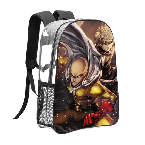 one punch man Pattern Transparent Backpack Lightweight And fashionable Showcasing Personality And Leading The Trend