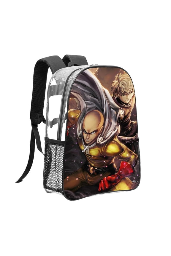 one punch man Pattern Transparent Backpack Lightweight And fashionable Showcasing Personality And Leading The Trend