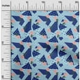 thumbnail image 1 of oneOone Cotton Cambric Baby Blue Fabric Geometric & Rose Floral Diy Clothing Quilting Fabric Print Fabric By Yard 42 Inch Wide, 1 of 4