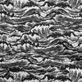 thumbnail image 1 of oneOone Cotton Cambric Black Fabric Asian Japanese Wave Dress Material Fabric Print Fabric By The Yard 56 Inch Wide, 1 of 4