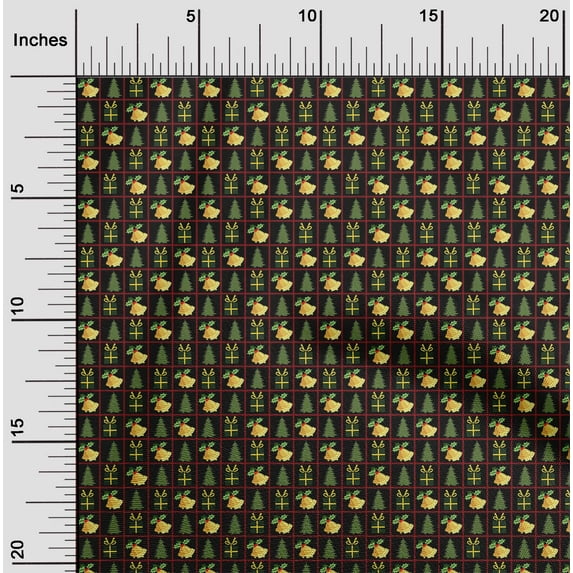oneOone Cotton Cambric Black Fabric Christmas Dress Material Fabric Print Fabric By The Yard 42 Inch Wide
