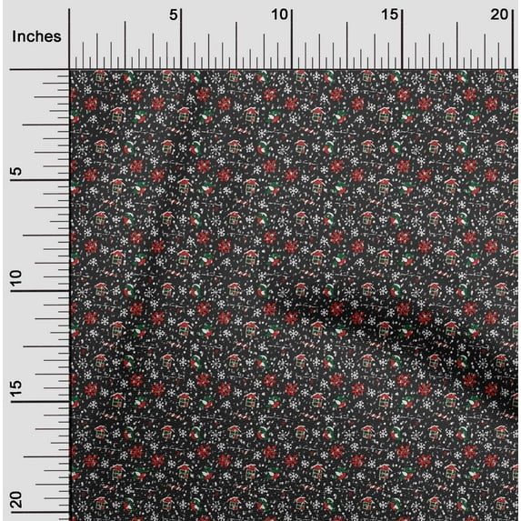 oneOone Cotton Cambric Black Fabric Christmas Dresses Material Fabric Print Fabric By The Yards 56 Inch Wide