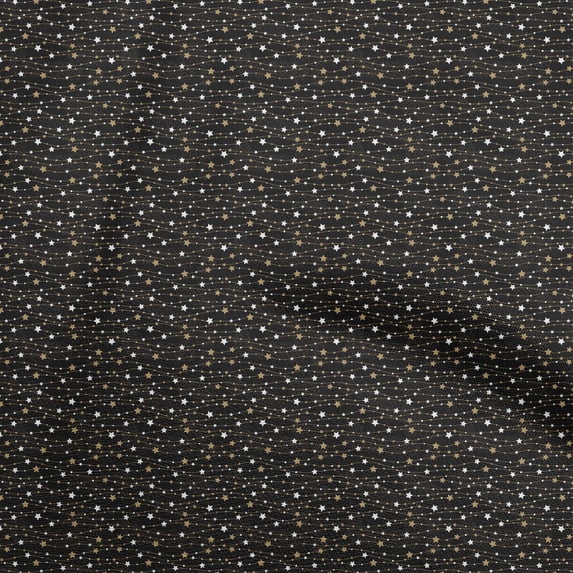 oneOone Cotton Cambric Black Fabric Galaxy Star Quilting Supplies Print Sewing Fabric By The Yard 56 Inch Wide