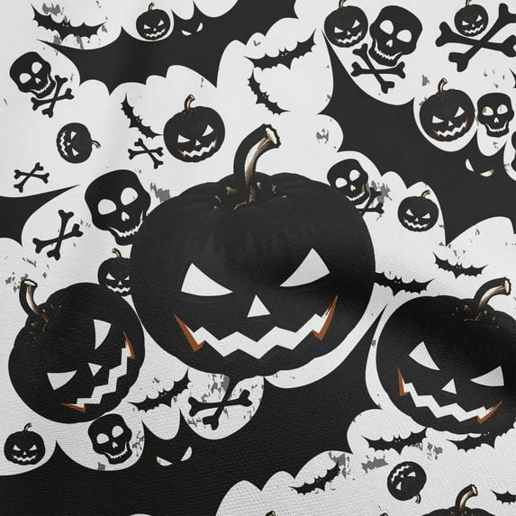 oneOone Cotton Cambric Black Fabric Halloween Craft Projects Decor Fabric Printed By The Yard 42 Inch Wide