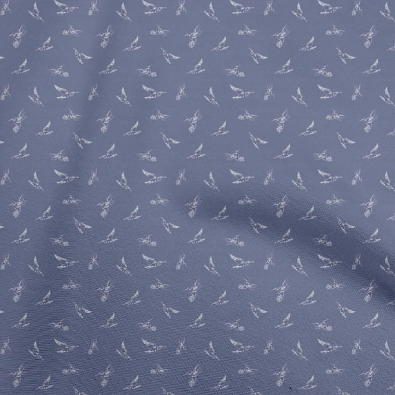 oneOone Cotton Cambric Blue Fabric Bird Sewing Material Print Fabric By The Yard 56 Inch Wide