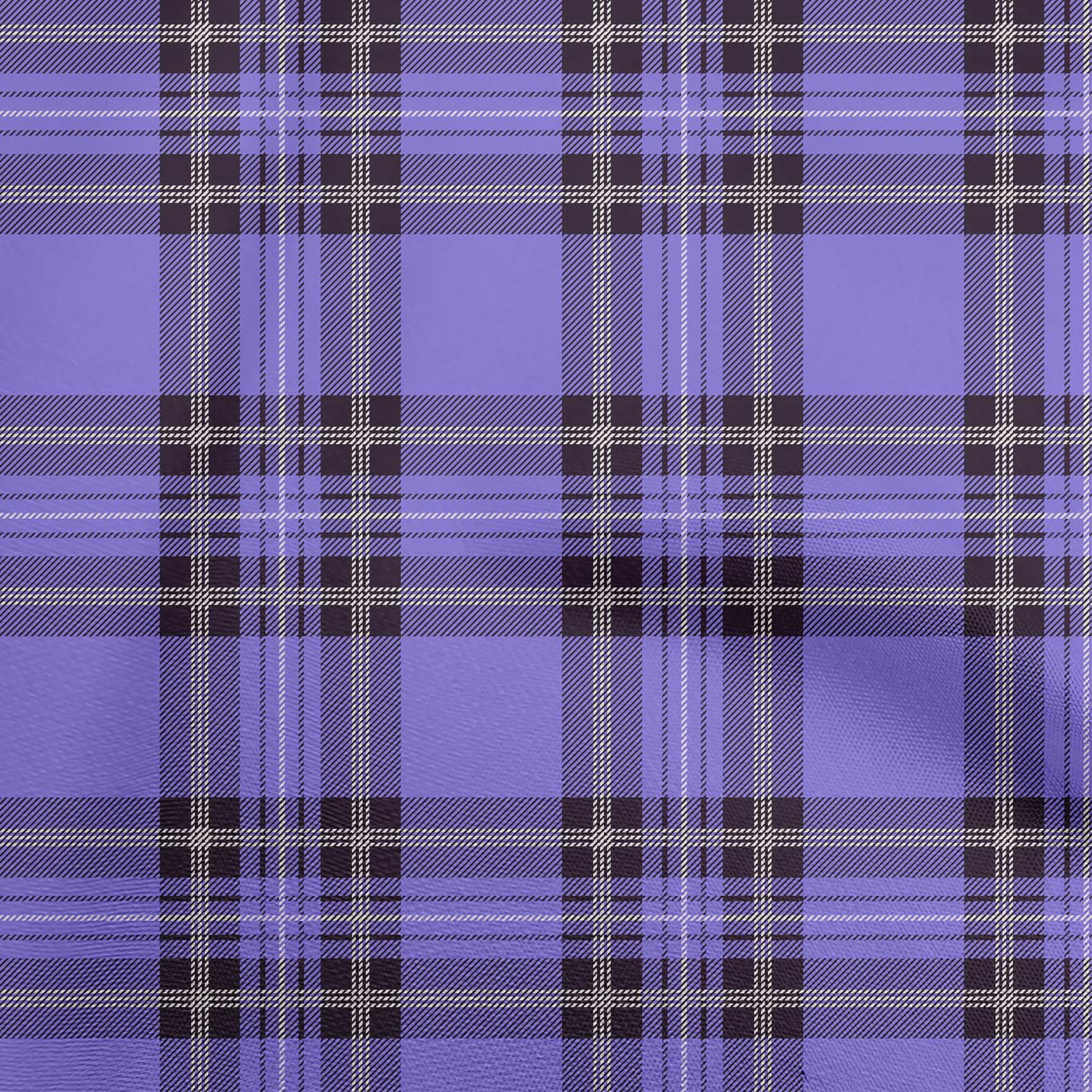 oneOone Cotton Cambric Blue Fabric Tartan Dress Material Fabric Print Fabric By The Yard 56 Inch Wide