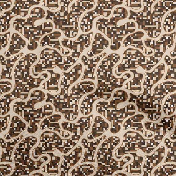oneOone Cotton Cambric Brown Fabric Abstract Fabric For Sewing Printed Craft Fabric By The Yard 42 Inch Wide