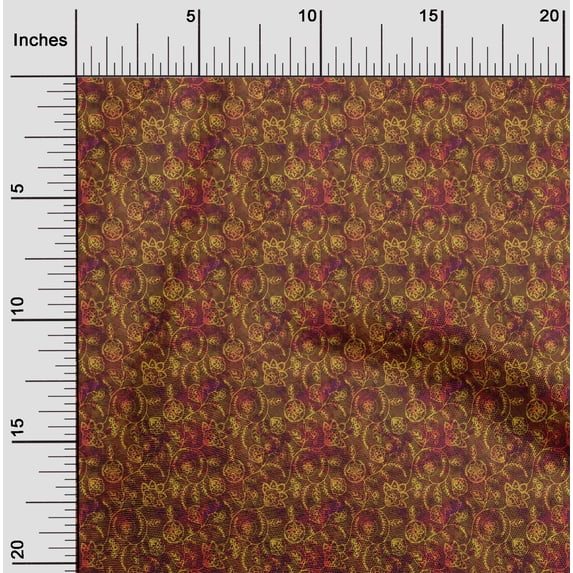 oneOone Cotton Cambric Brown Fabric Batik Fabric For Sewing Printed Craft Fabric By The Yard 56 Inch Wide